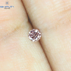 0.05 CT, Round Diamond, Pink Color,  VVS1 Clarity