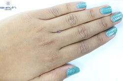 0.12 CT, Round Diamond, Pink Color,  VVS1 Clarity