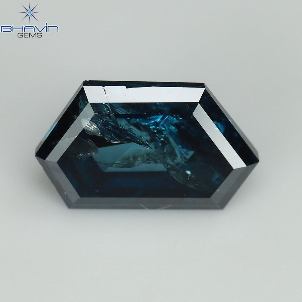 1.03 CT、ジオメトリック ダイヤモンド、ブルー ダイヤモンド、クラリティ I3