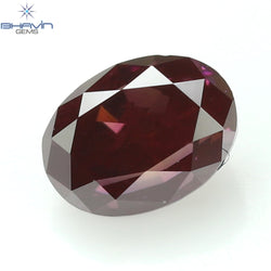 0.26 CT, Oval Diamond, Vivid Pink Color,  VS1 Clarity