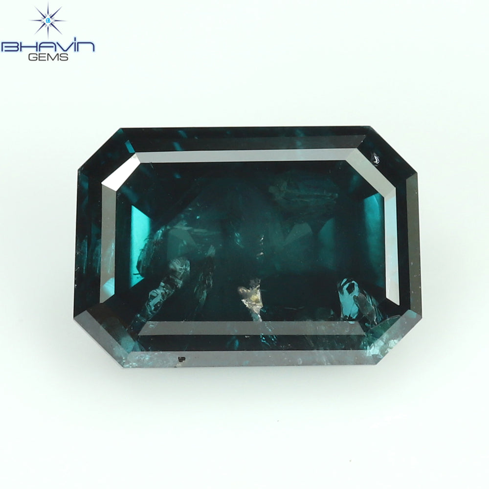 1.13 CT, Emerald Diamond, Blue Diamond, Clarity I1
