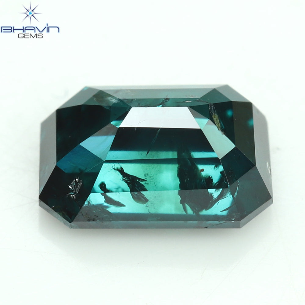 1.13 CT, Emerald Diamond, Blue Diamond, Clarity I1
