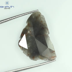 4.61 CT Slice Shape Natural Diamond Brown Gray Color I3 Clarity (22.50 MM)