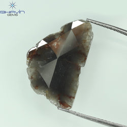 4.61 CT Slice Shape Natural Diamond Brown Gray Color I3 Clarity (22.50 MM)