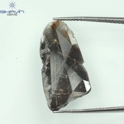 4.06 CT Slice Shape Natural Diamond Brown Gray Color I3 Clarity (23.00 MM)