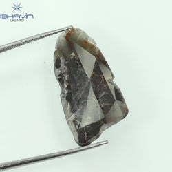 4.06 CT Slice Shape Natural Diamond Brown Gray Color I3 Clarity (23.00 MM)