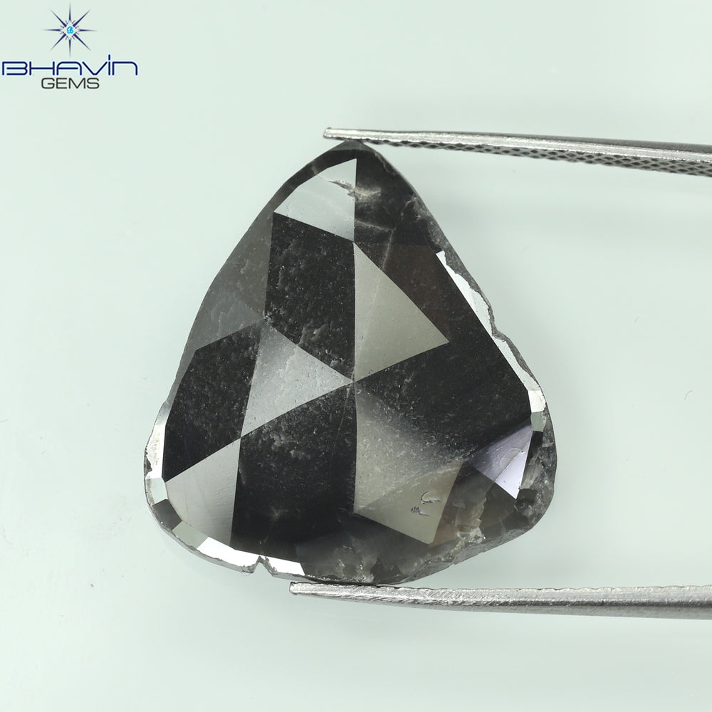 8.58 CT Pear Slice Shape Natural Diamond Gray Color I3 Clarity (22.00 MM)