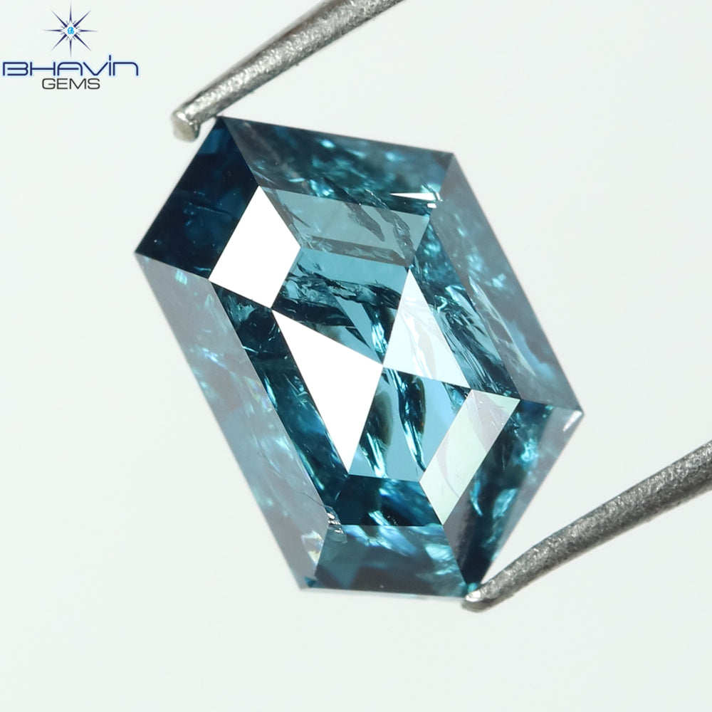 1.03 CT、ジオメトリック ダイヤモンド、ブルー ダイヤモンド、クラリティ I3
