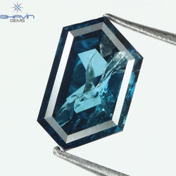 1.03 CT、ジオメトリック ダイヤモンド、ブルー ダイヤモンド、クラリティ I3