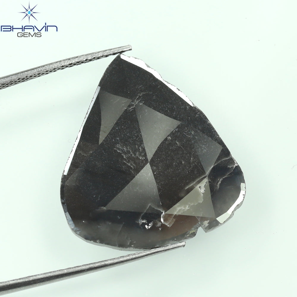 7.28 CT Pear Slice Shape Natural Diamond Gray Color I3 Clarity (22.00 MM)
