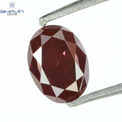 0.26 CT, Oval Diamond, Vivid Pink Color,  VS1 Clarity