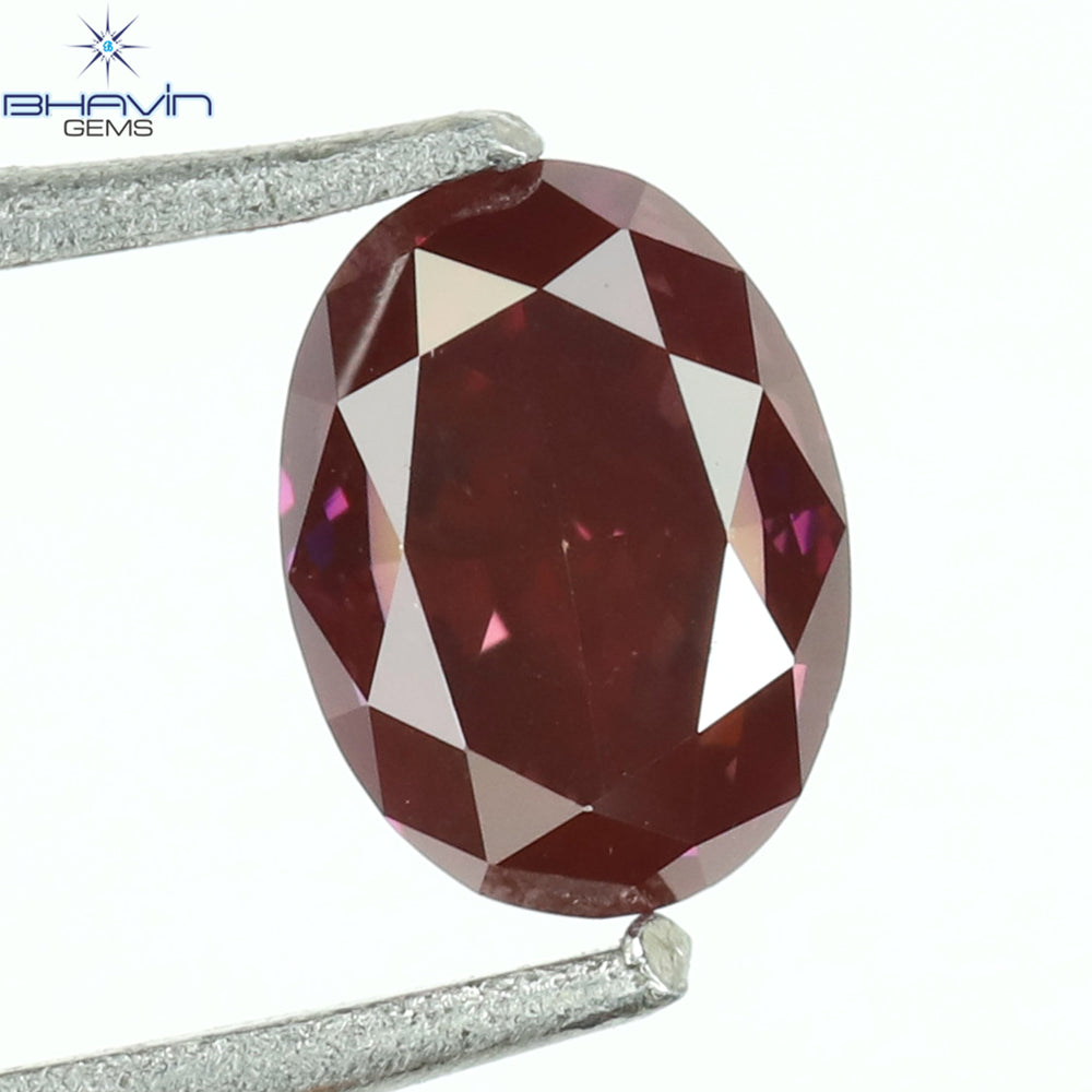 0.26 CT, Oval Diamond, Vivid Pink Color,  VS1 Clarity