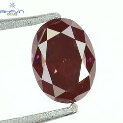 0.26 CT, Oval Diamond, Vivid Pink Color,  VS1 Clarity