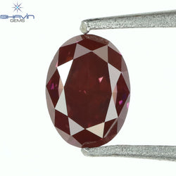 0.26 CT, Oval Diamond, Vivid Pink Color,  VS1 Clarity