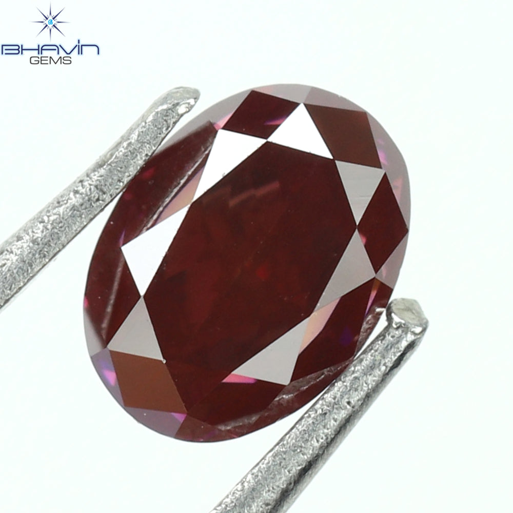 0.26 CT, Oval Diamond, Vivid Pink Color,  VS1 Clarity