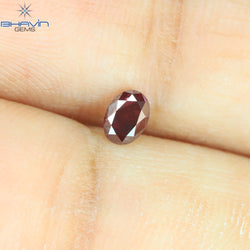 0.26 CT, Oval Diamond, Vivid Pink Color,  VS1 Clarity