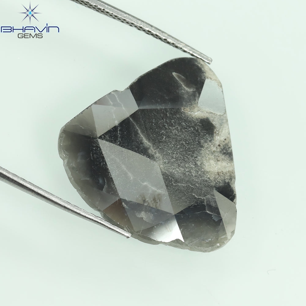 4.93 CT Slice Shape Natural Diamond Gray Color I3 Clarity (20.00 MM)