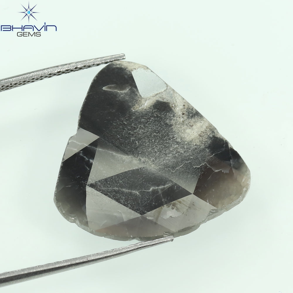 4.93 CT Slice Shape Natural Diamond Gray Color I3 Clarity (20.00 MM)