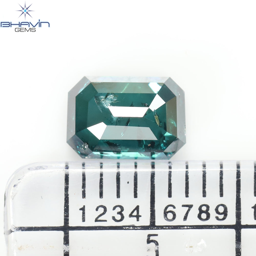 1.13 CT, Emerald Diamond, Blue Diamond, Clarity I1