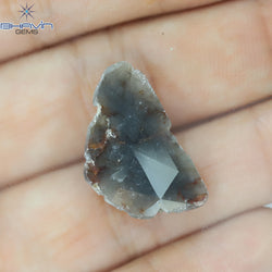 4.61 CT Slice Shape Natural Diamond Brown Gray Color I3 Clarity (22.50 MM)