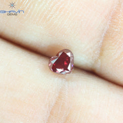 0.25 CT、ハート ダイヤモンド、ピンク色、VS1 クラリティ
