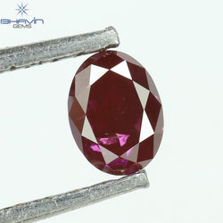 0.20 CT, Oval Diamond, Vivid Pink Color, Clarity SI2
