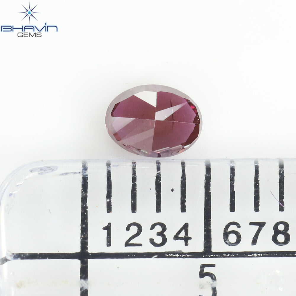 0.20 CT, Oval Diamond, Vivid Pink Color, Clarity SI2