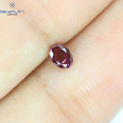0.20 CT, Oval Diamond, Vivid Pink Color, Clarity SI2