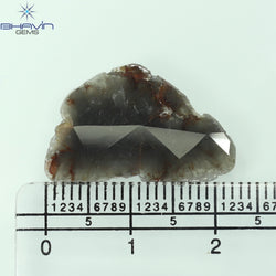 4.61 CT Slice Shape Natural Diamond Brown Gray Color I3 Clarity (22.50 MM)
