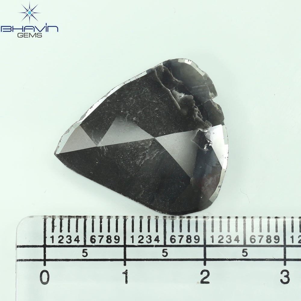 7.28 CT Pear Slice Shape Natural Diamond Gray Color I3 Clarity (22.00 MM)