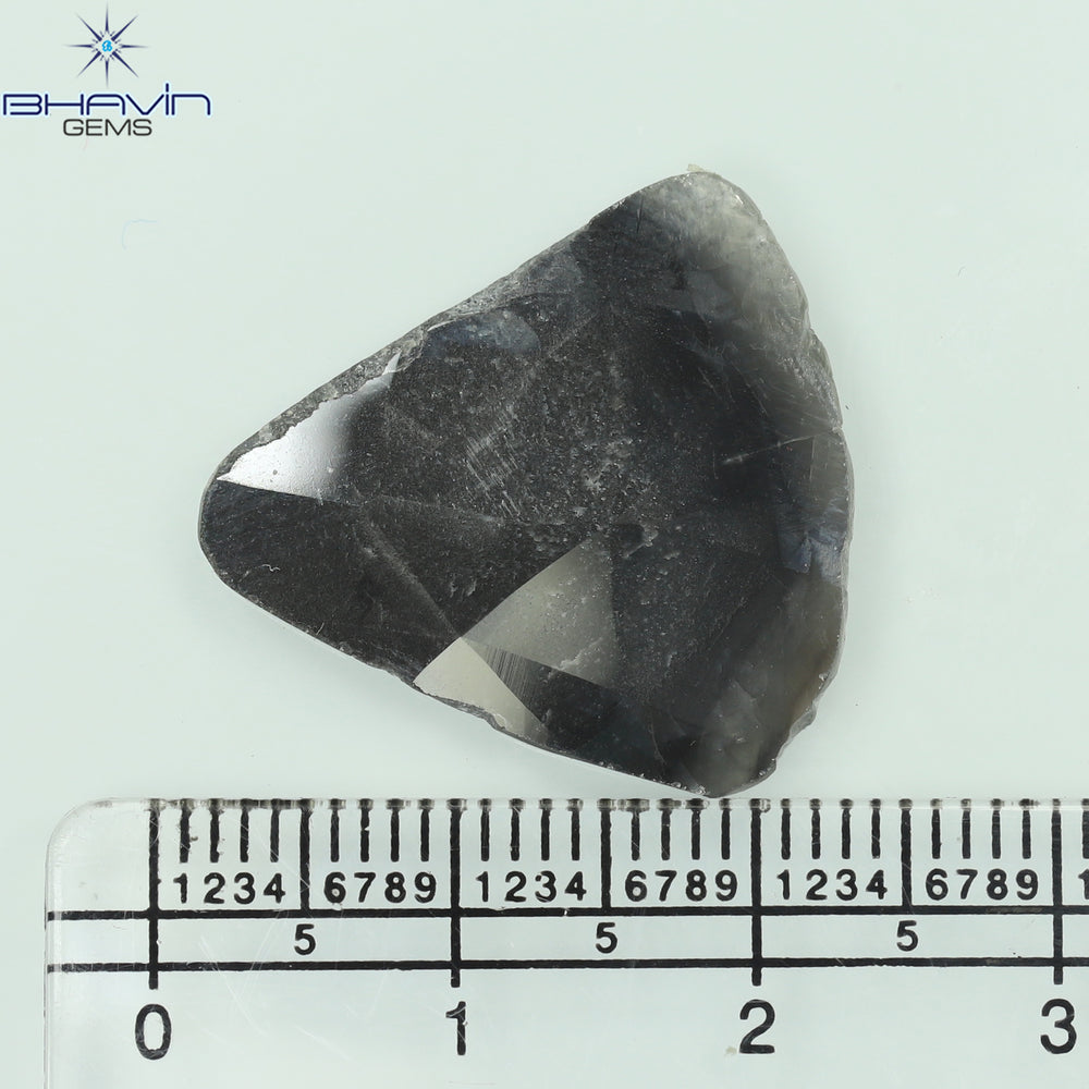 6.75 CT Pear Slice Shape Natural Diamond Gray Color I3 Clarity (21.00 MM)