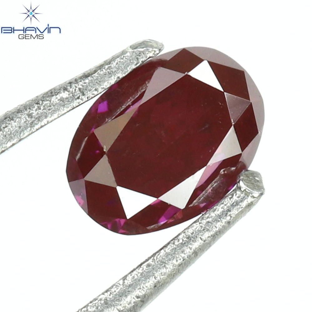 0.14CT、オーバルダイヤモンド、ビビッドピンクカラー、VS1クラリティ