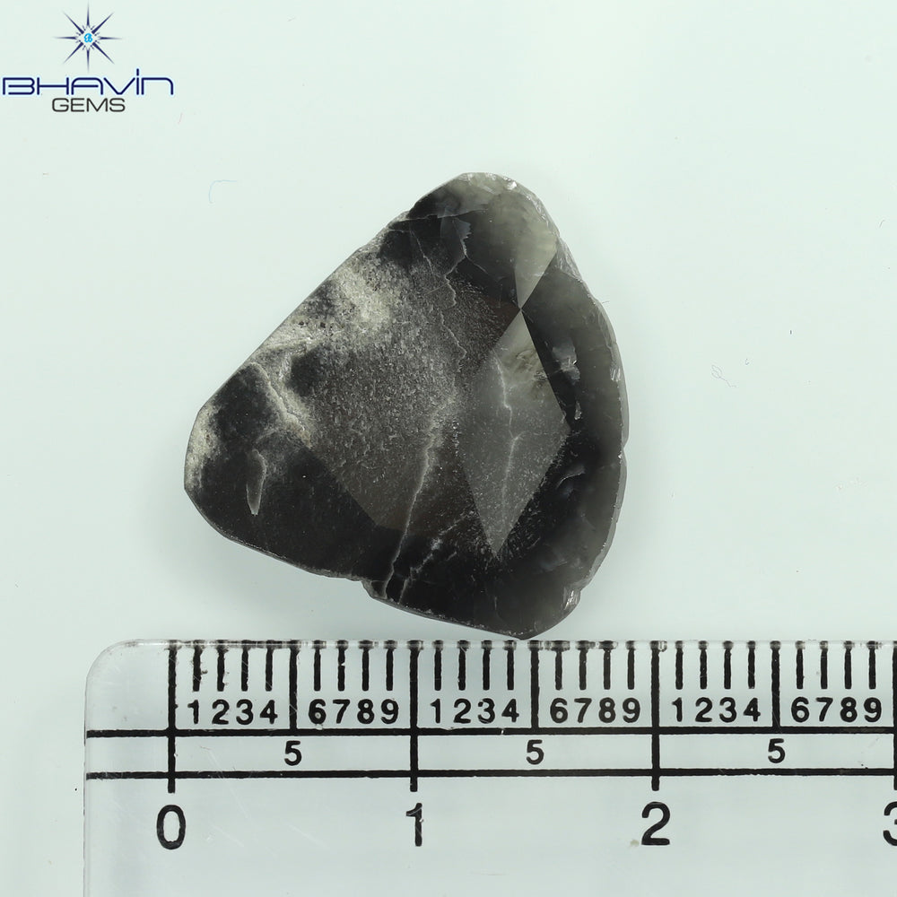 4.93 CT Slice Shape Natural Diamond Gray Color I3 Clarity (20.00 MM)