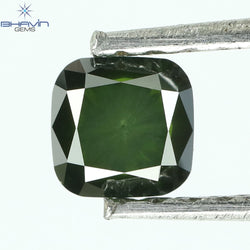 0.37 CT Cushion Diamond Enhanced Green Color Clarity VS2