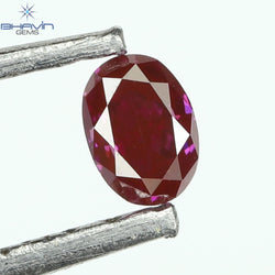 0.09 CT, Oval Diamond, Vivid Pink Color, VS1 Clarity