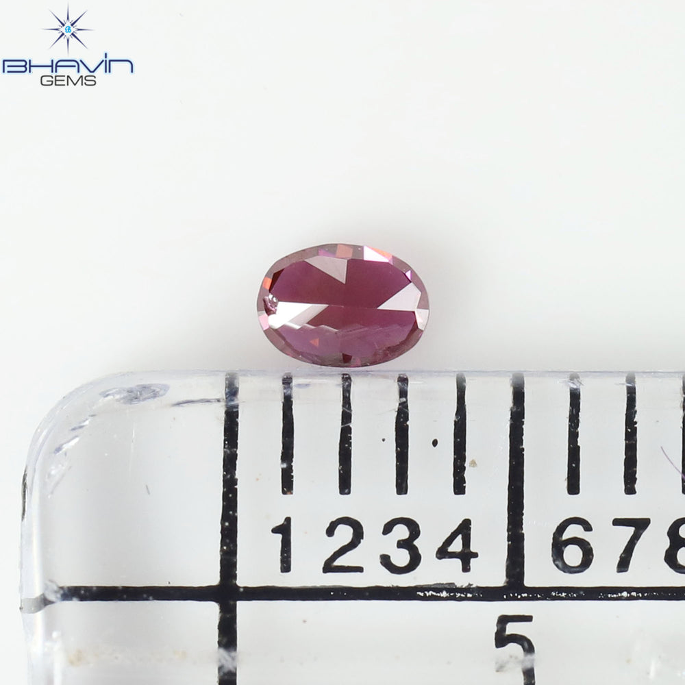 0.09 CT, Oval Diamond, Vivid Pink Color, VS1 Clarity