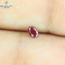0.09 CT, Oval Diamond, Vivid Pink Color, VS1 Clarity