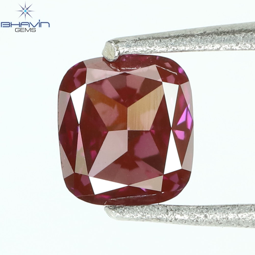0.17CT、クッションダイヤモンド、ピンク色、VVS1クラリティ