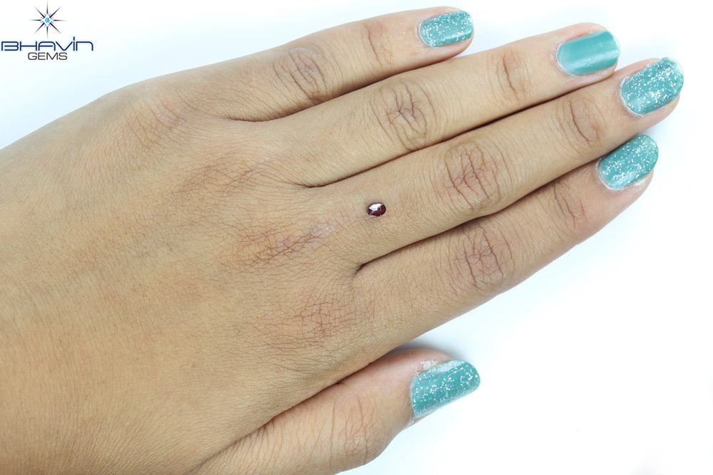 0.20 CT, Oval Diamond, Vivid Pink Color, Clarity SI2