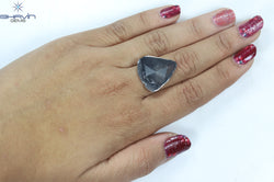 7.28 CT Pear Slice Shape Natural Diamond Gray Color I3 Clarity (22.00 MM)
