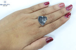 4.93 CT Slice Shape Natural Diamond Gray Color I3 Clarity (20.00 MM)
