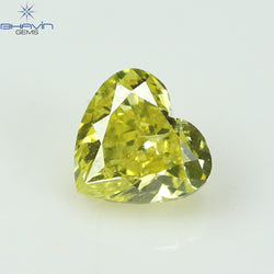 0.22 CT Heart  Diamond,  Vivid Yellow  Color, Clarity SI2