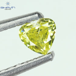 0.22 CT Heart  Diamond,  Vivid Yellow  Color, Clarity SI2
