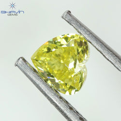 0.22 CT Heart  Diamond,  Vivid Yellow  Color, Clarity SI2