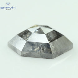 1.13 CT, Hexagon Shape Natural Loose Diamond, Black Gray (Salt And Pepper)Color, Clarity I3 (7.74 MM)