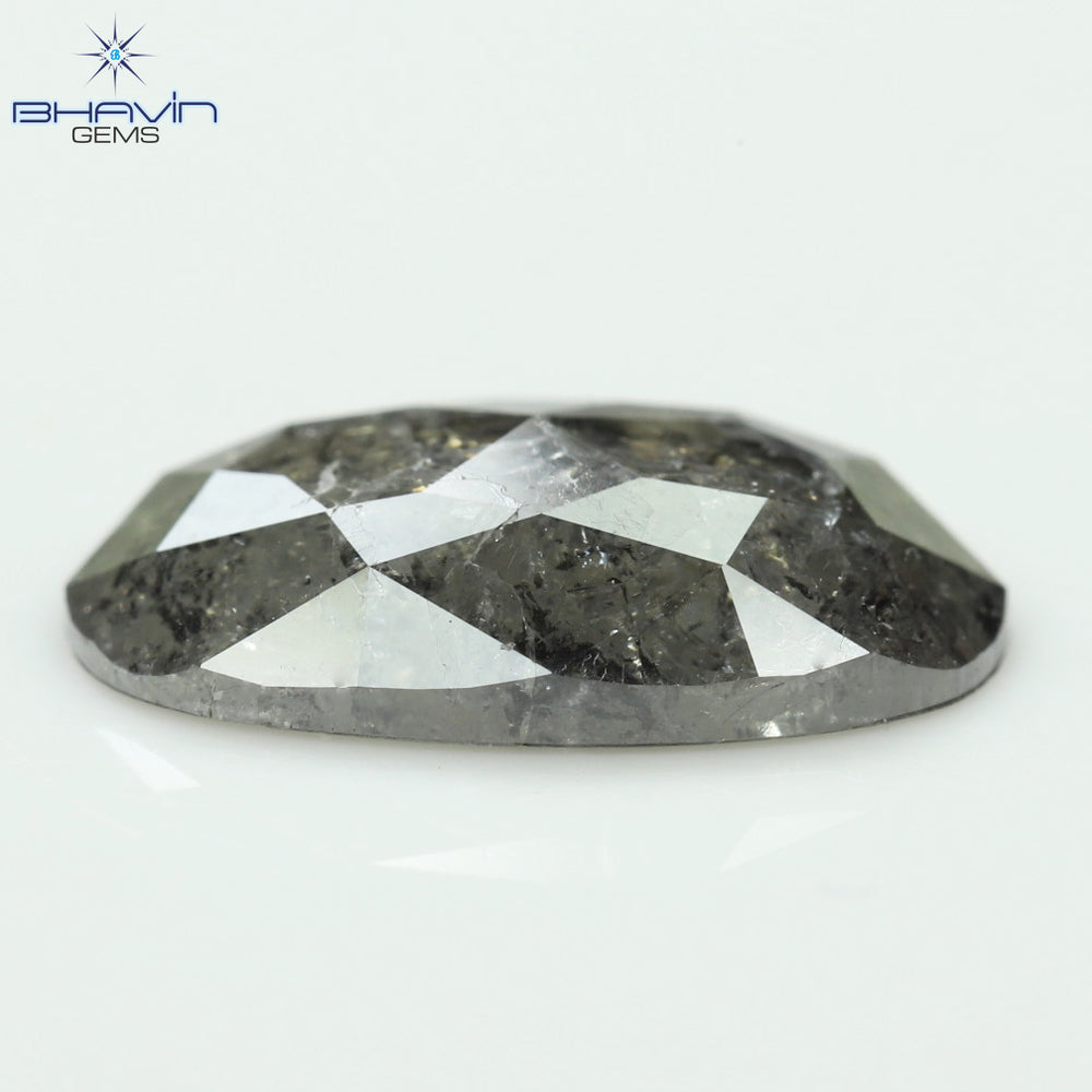 2.53 CT, 0val Shape Natural Loose Diamond, Black Gray (Salt And Pepper)Color, Clarity I3 (11.76 MM)