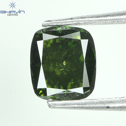 0.30 CT, Cushion Diamond, Green Color, Clarity SI2