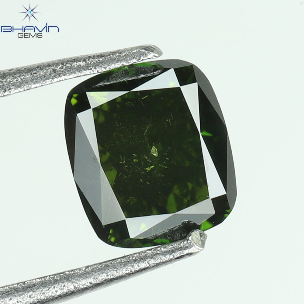 0.30 CT, Cushion Diamond, Green Color, Clarity SI2