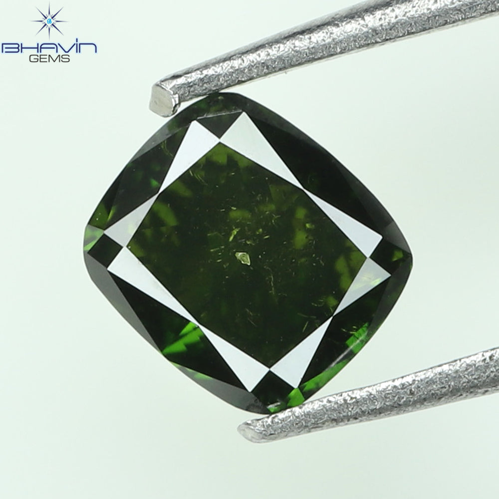 0.30 CT, Cushion Diamond, Green Color, Clarity SI2