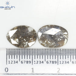 2.66 CT (2 Pcs) Slice Shape Natural Diamond  Brown  Color  I3 Clarity (12.00 MM)